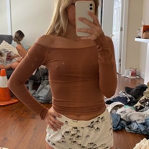 Free People, Long Sleeve Fitted Off the Shoulder